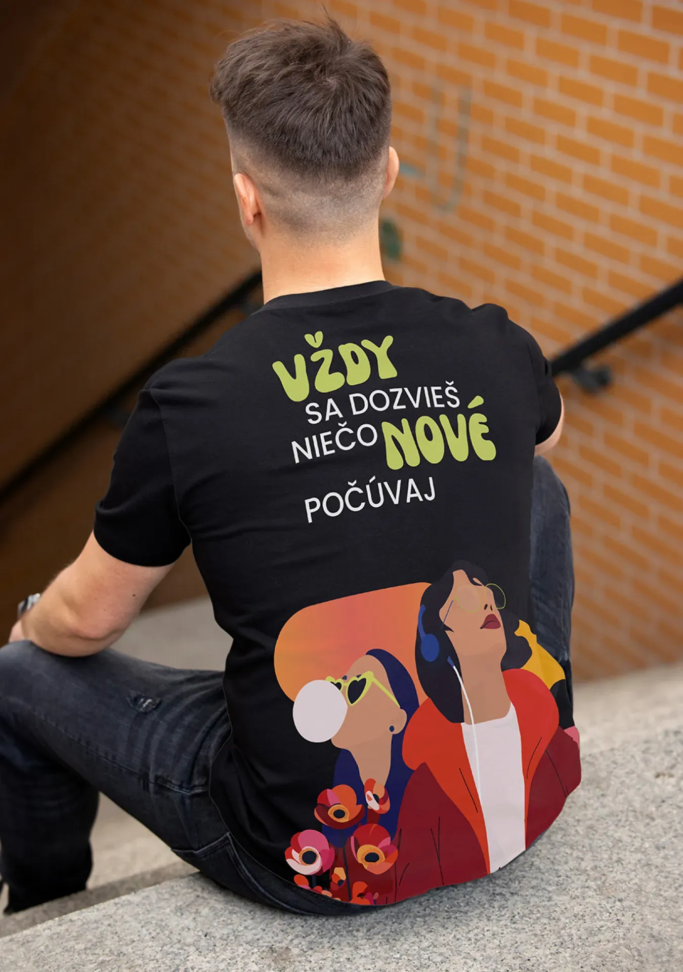 Merch podcastového štúdia – tričko s potlačou