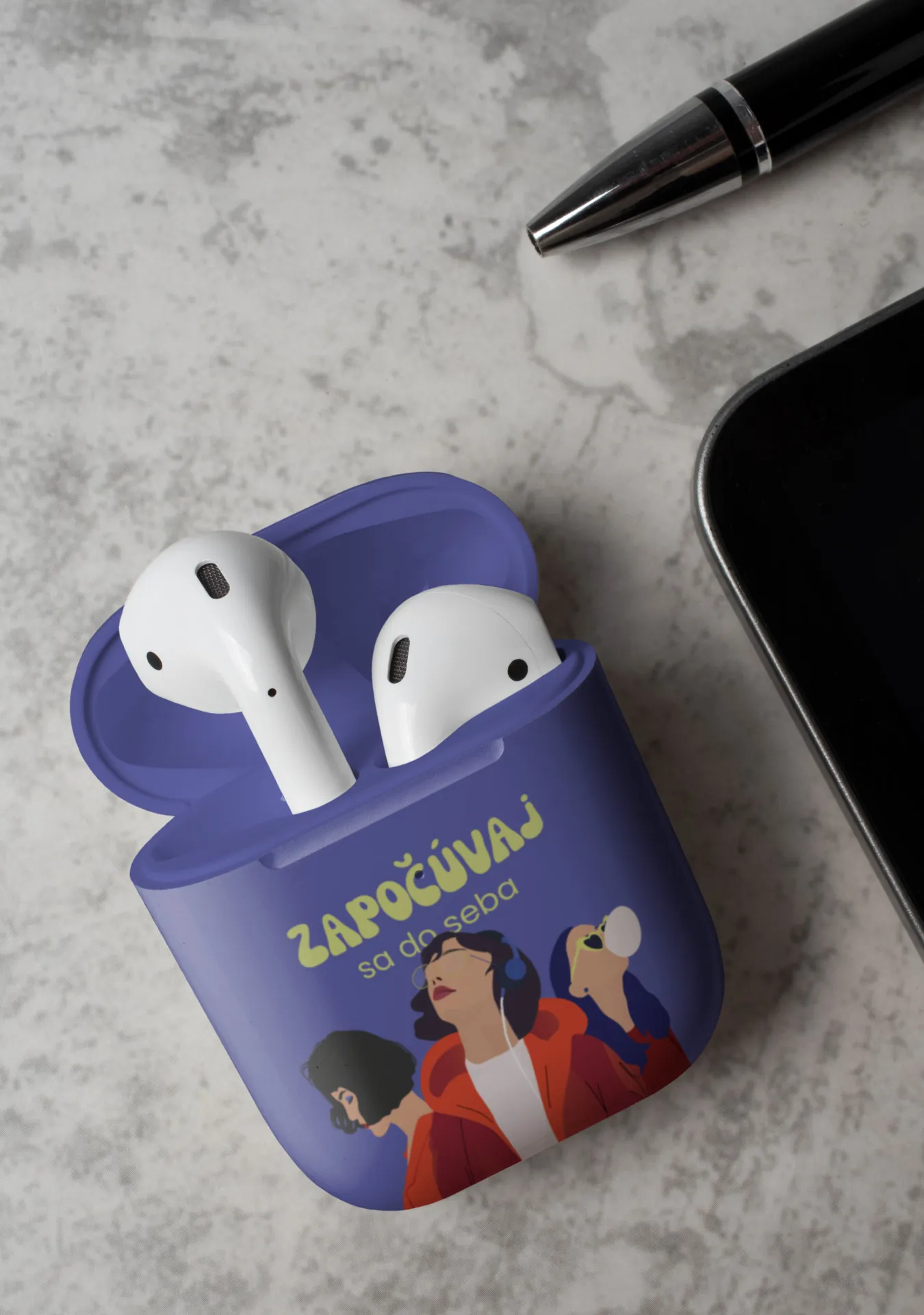 Podcastové štúdio – merch, obal na slúchadlá