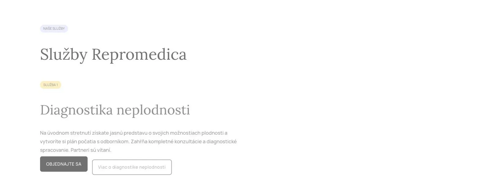 Repromedica – dizajn webu služieb